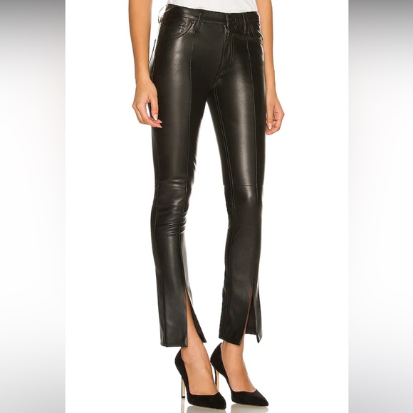 HUDSON JEANS Faux Leather Jeans in Black Beauty - Picture 3 of 16